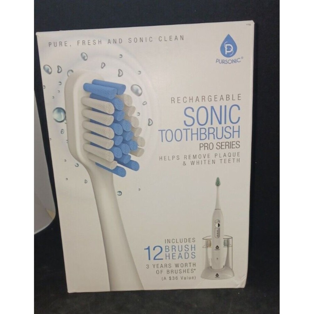 Pursonic Rechargeable S430 Sonic Toothbrush with Bonus Brush Heads White - 11ct